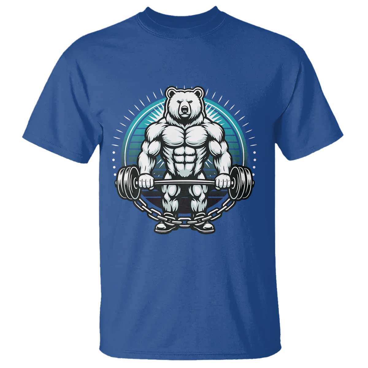 Funny Gym Workout Humor T Shirt Cute Weightlifting Bear Gift TS12 Royal Blue Print Your Wear
