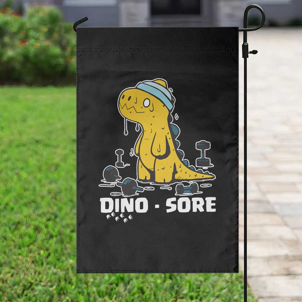 Dino Sore Garden Flag Funny Dinosaur Workout Gift TS12 Print Your Wear