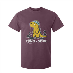 Dino Sore T Shirt For Kid Funny Dinosaur Workout Gift TS12 Maroon Print Your Wear