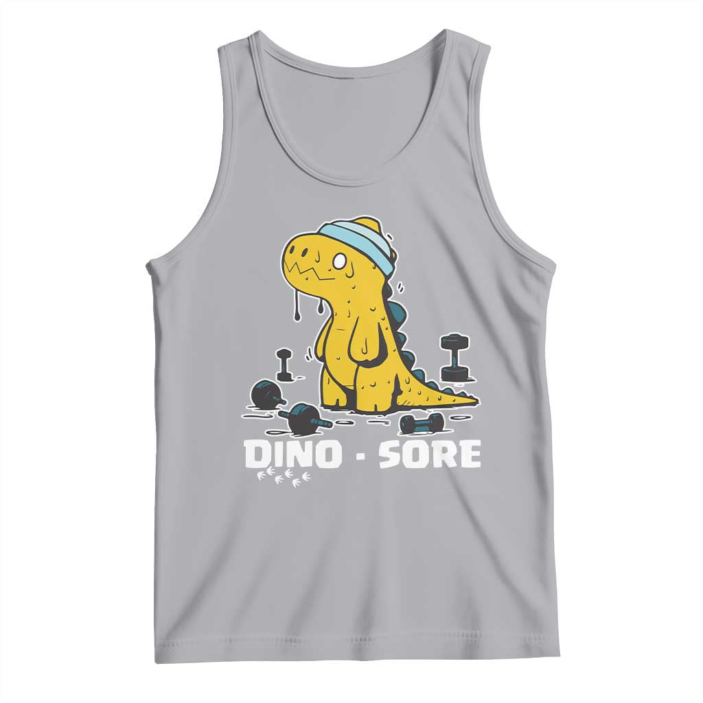 Dino Sore Tank Top Funny Dinosaur Workout Gift TS12 Athletic Heather Print Your Wear