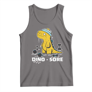 Dino Sore Tank Top Funny Dinosaur Workout Gift TS12 Deep Heather Print Your Wear