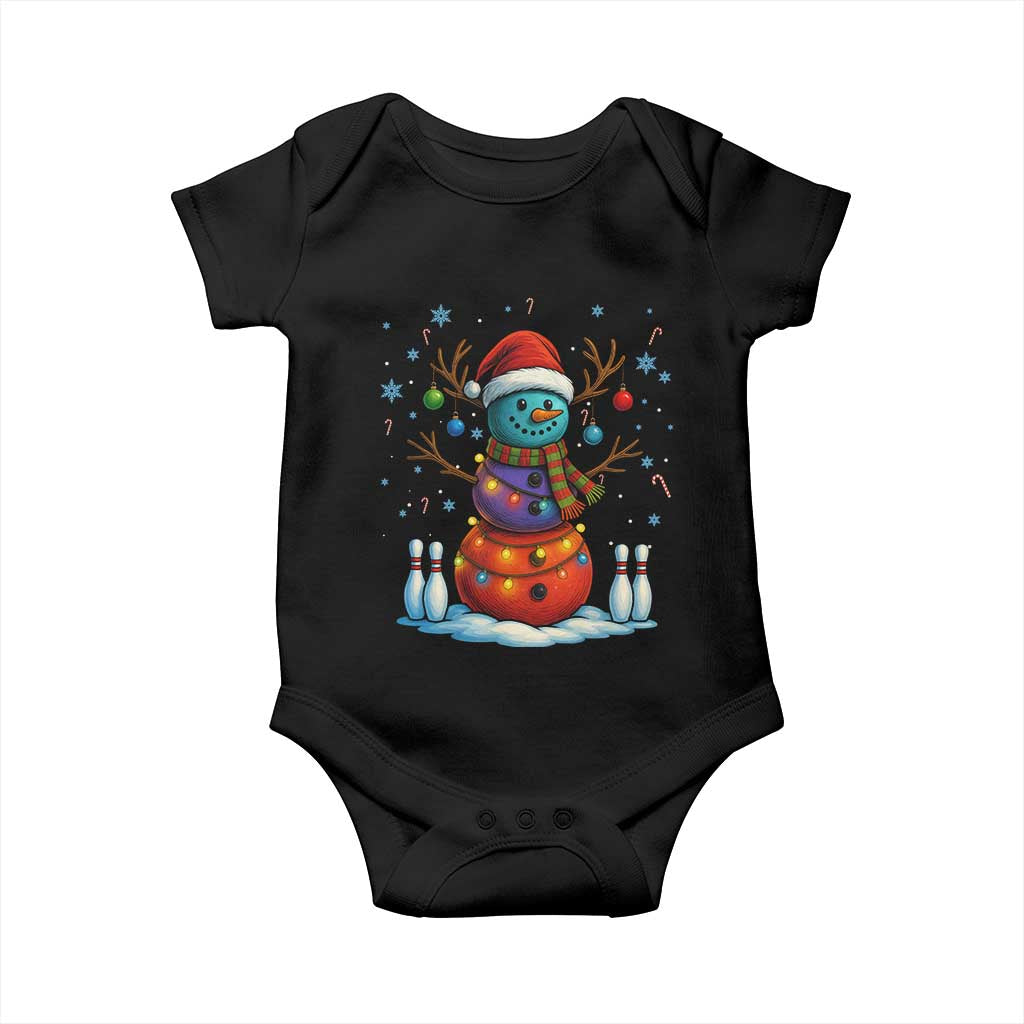 Funny Bowling Christmas Baby Onesie Gift For Bowler TS12 Black Print Your Wear