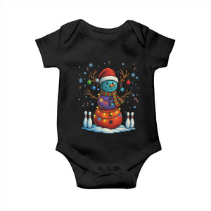 Funny Bowling Christmas Baby Onesie Gift For Bowler TS12 Black Print Your Wear