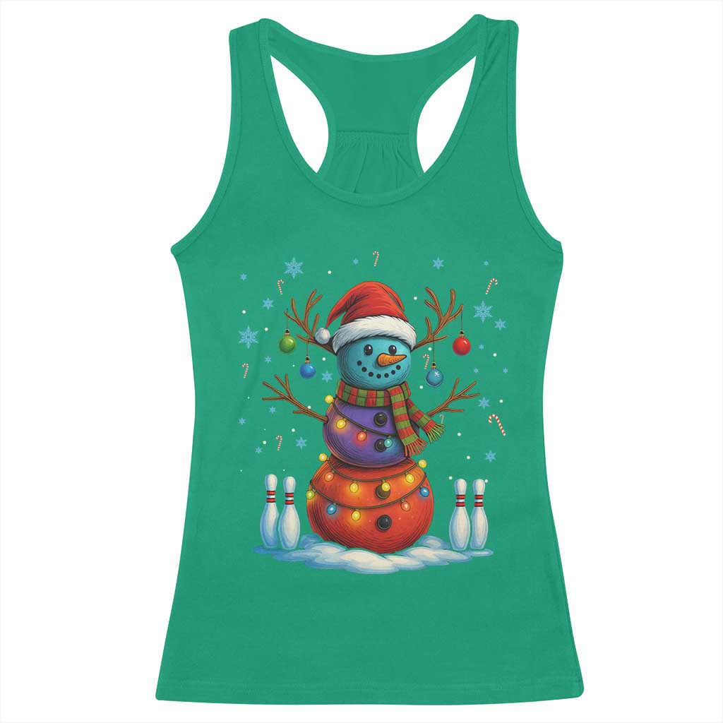 Funny Bowling Christmas Racerback Tank Top Gift For Bowler TS12 Irish Green Print Your Wear