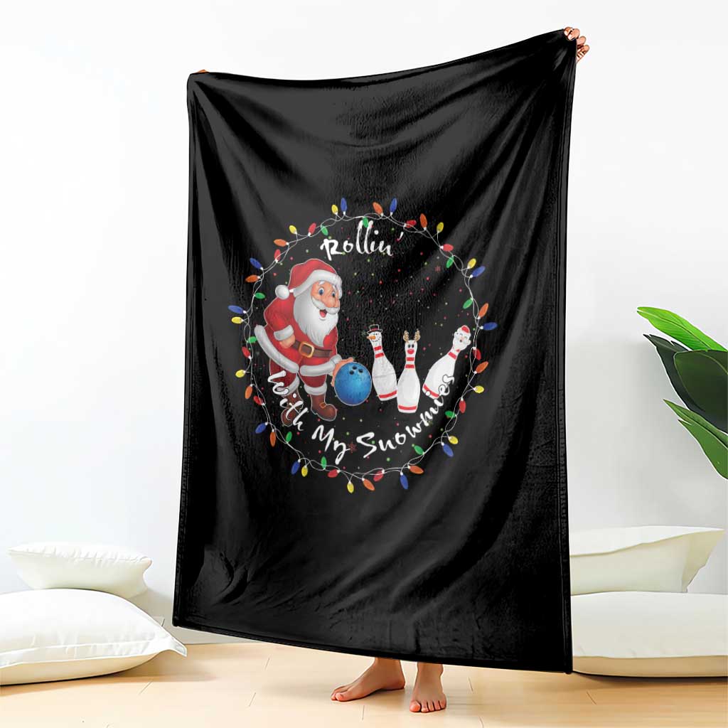 Rollin With My Snowmies Throw Blanket Bowling Xmas Gift TS12 Print Your Wear