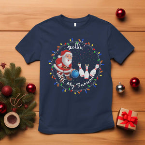 Rollin With My Snowmies T Shirt Bowling Xmas Gift TS12 Navy Print Your Wear