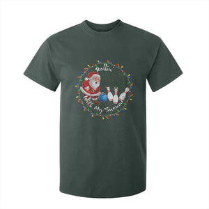 Rollin With My Snowmies T Shirt For Kid Bowling Xmas Gift TS12 Dark Forest Green Print Your Wear