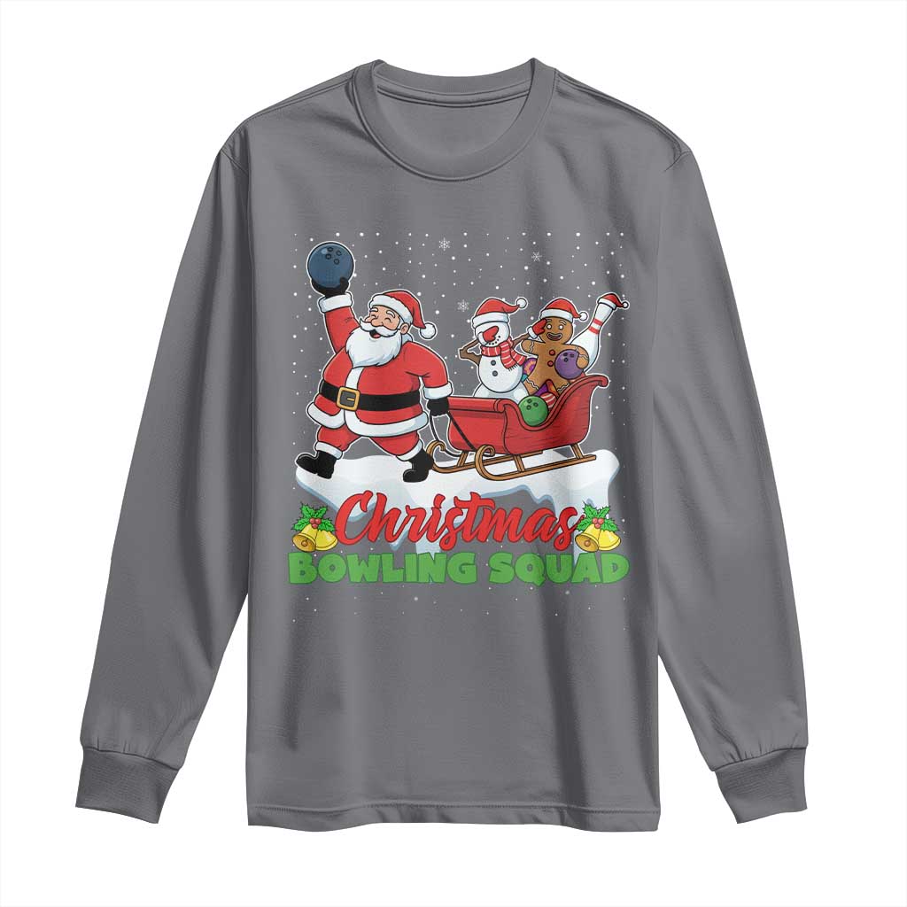 Christmas Bowling Squad Long Sleeve Shirt Funny Holiday Bowler TS12 Charcoal Print Your Wear