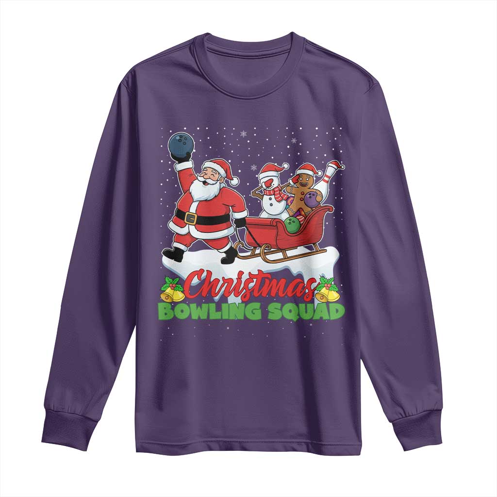 Christmas Bowling Squad Long Sleeve Shirt Funny Holiday Bowler TS12 Purple Print Your Wear