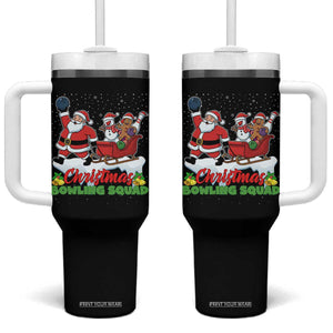 Christmas Bowling Squad Tumbler With Handle Funny Holiday Bowler TS12 One Size: 40 oz Black Print Your Wear