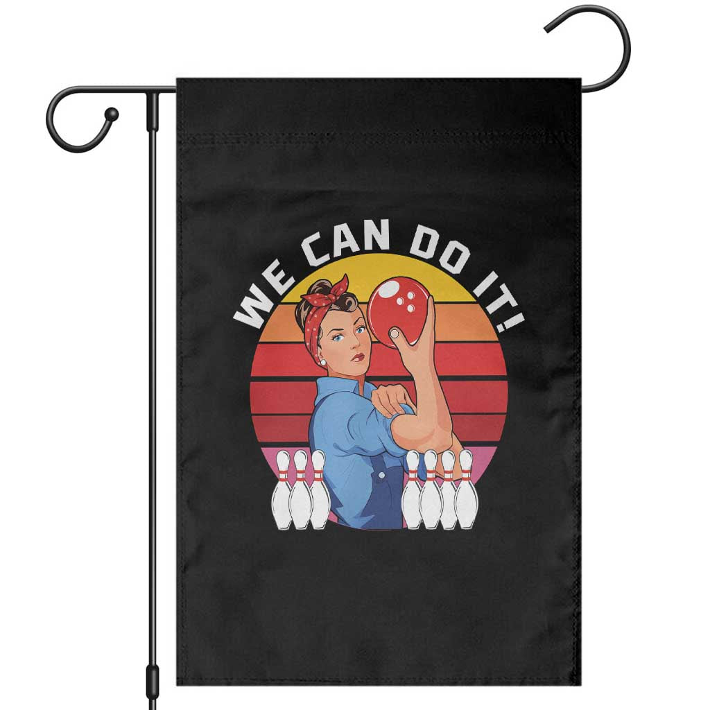 Feminist Bowling Garden Flag We Can Do It TS12 Black Print Your Wear