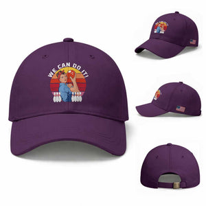 Feminist Bowling Baseball Cap We Can Do It TS12 Baseball Cap Universal Fit Purple Print Your Wear