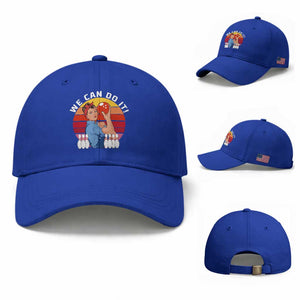 Feminist Bowling Baseball Cap We Can Do It TS12 Baseball Cap Universal Fit Royal Blue Print Your Wear