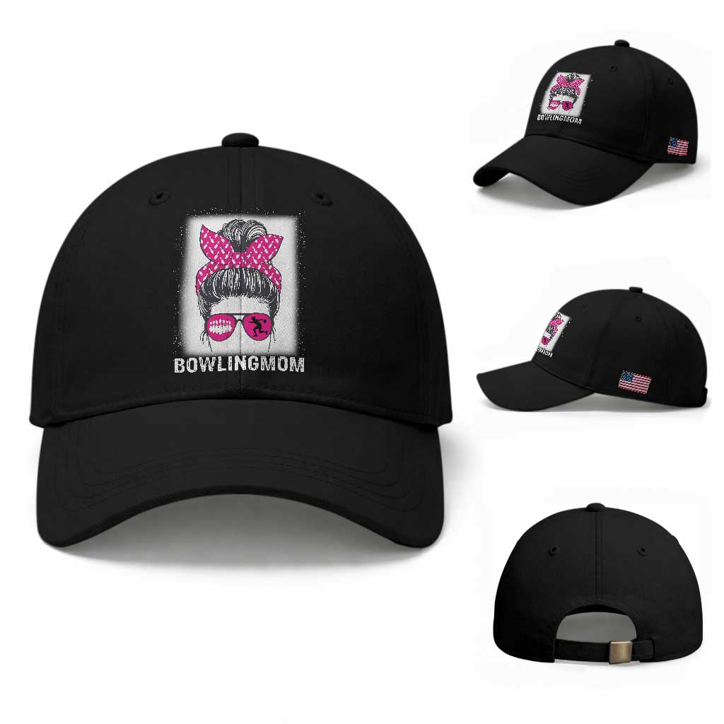 Bowling Mom Life Baseball Cap Funny Bowler Gift TS12 Baseball Cap Universal Fit Black Print Your Wear
