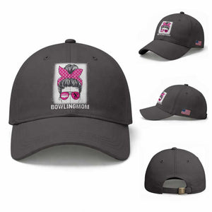 Bowling Mom Life Baseball Cap Funny Bowler Gift TS12 Baseball Cap Universal Fit Dark Gray Print Your Wear