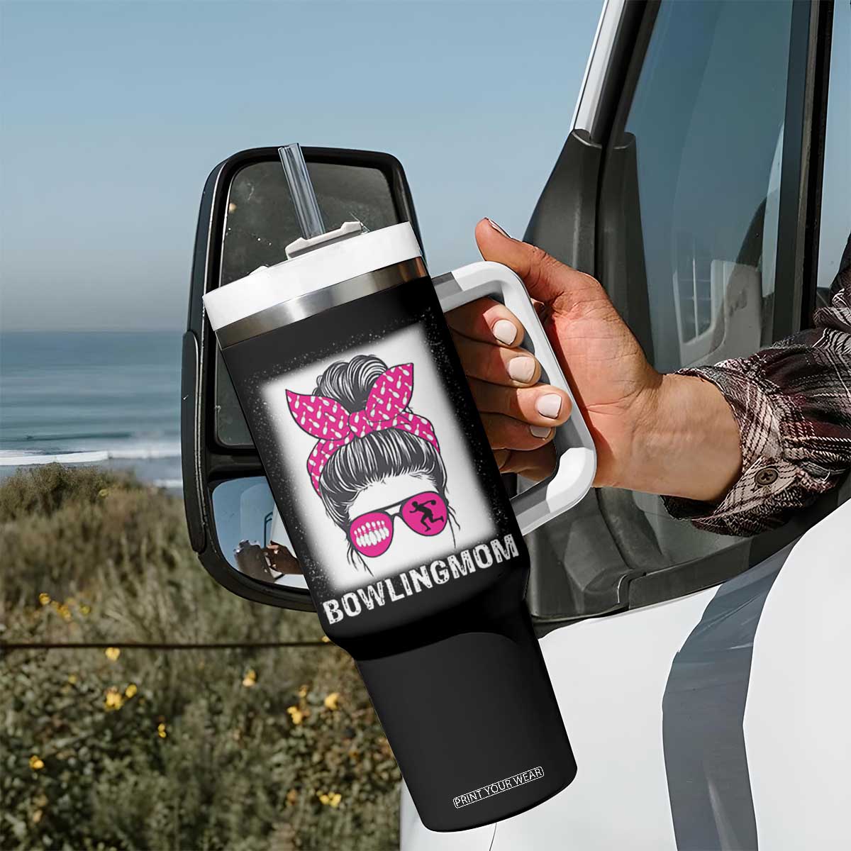 Bowling Mom Life Tumbler With Handle Funny Bowler Gift TS12 Print Your Wear