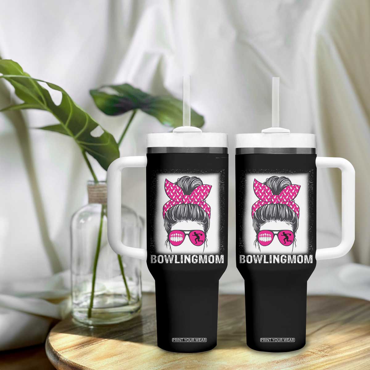 Bowling Mom Life Tumbler With Handle Funny Bowler Gift TS12 Print Your Wear