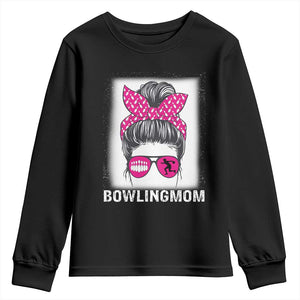 Bowling Mom Life Youth Sweatshirt Funny Bowler Gift TS12 Black Print Your Wear