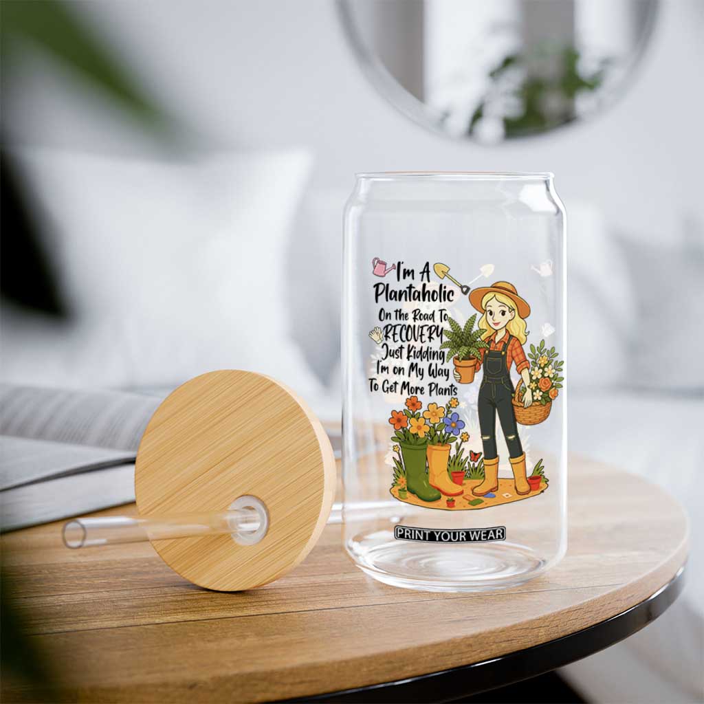 Plantaholic Glass Can Im On My Way To Get More Plants TS12 Print Your Wear