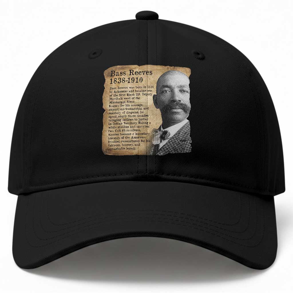 Vintage Newspaper Bass Reeves Wild West Baseball Cap Legendary Black US Deputy Marshal History