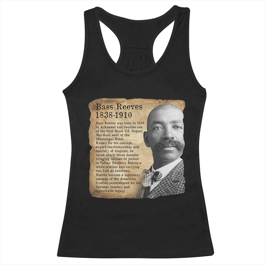 Vintage Newspaper Bass Reeves Wild West Racerback Tank Top Legendary Black US Deputy Marshal History