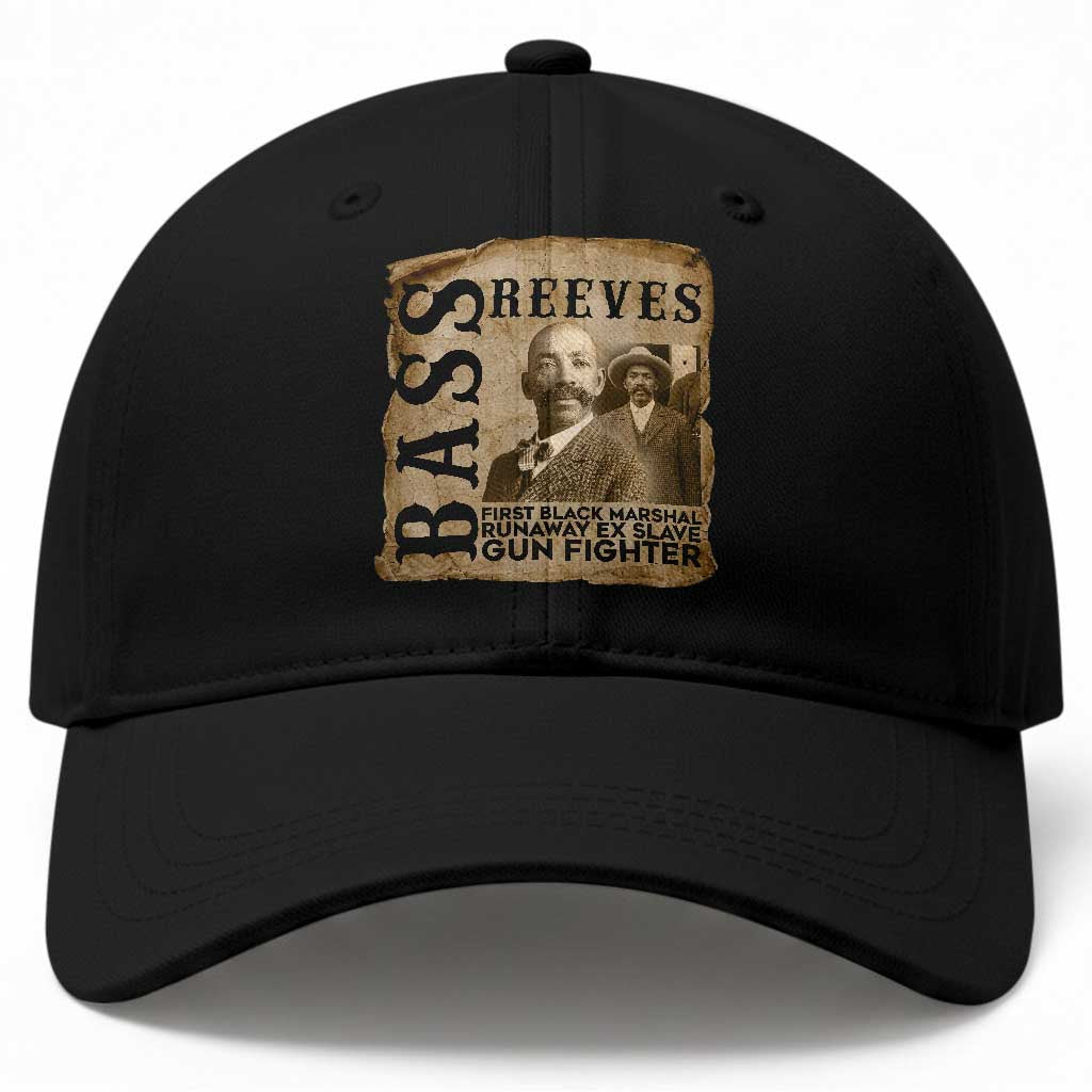 Vintage Newspaper Bass Reeves First Black Deputy US Marshal Baseball Cap Gun Fighter Wild West History