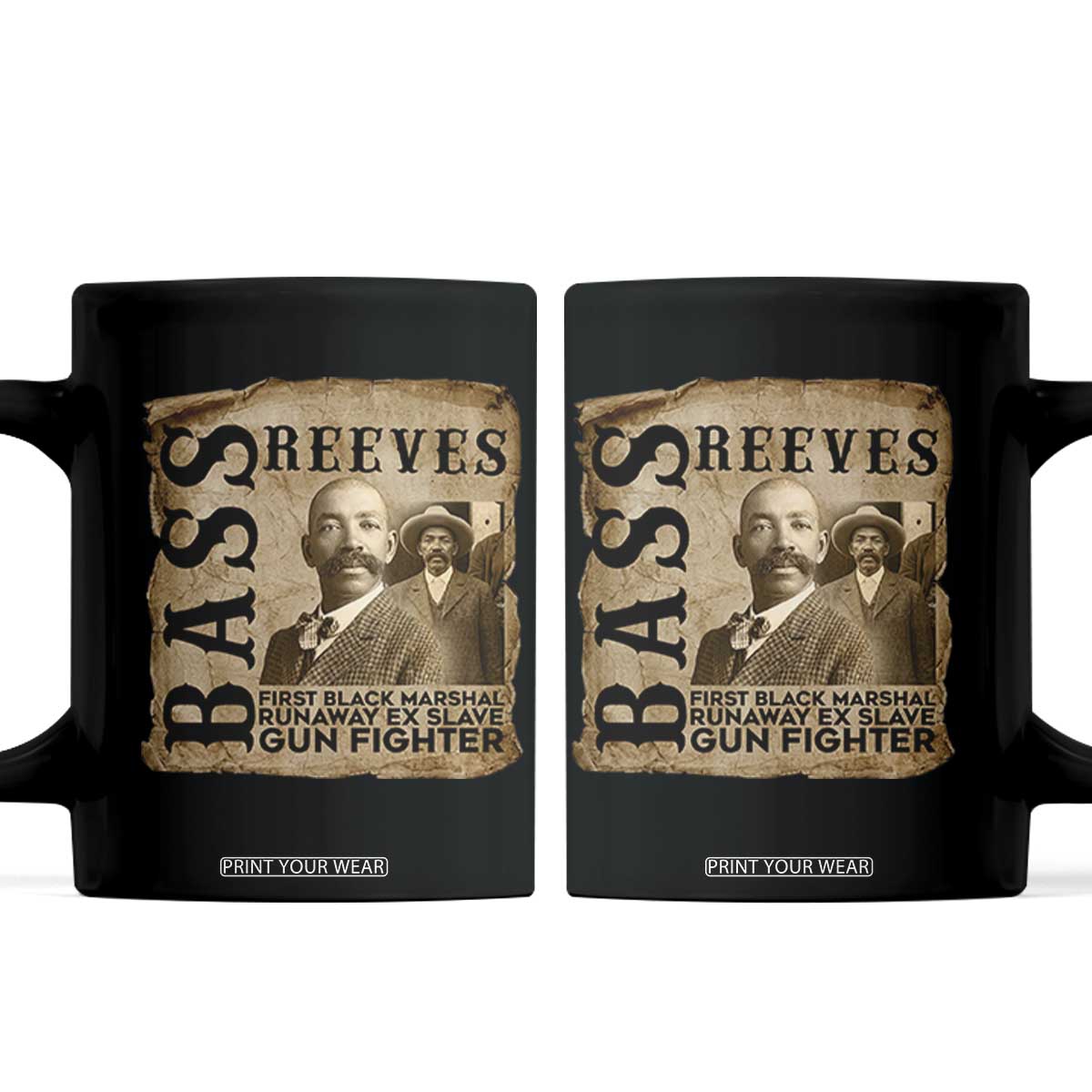 Vintage Newspaper Bass Reeves First Black Deputy US Marshal Coffee Mug Gun Fighter Wild West History