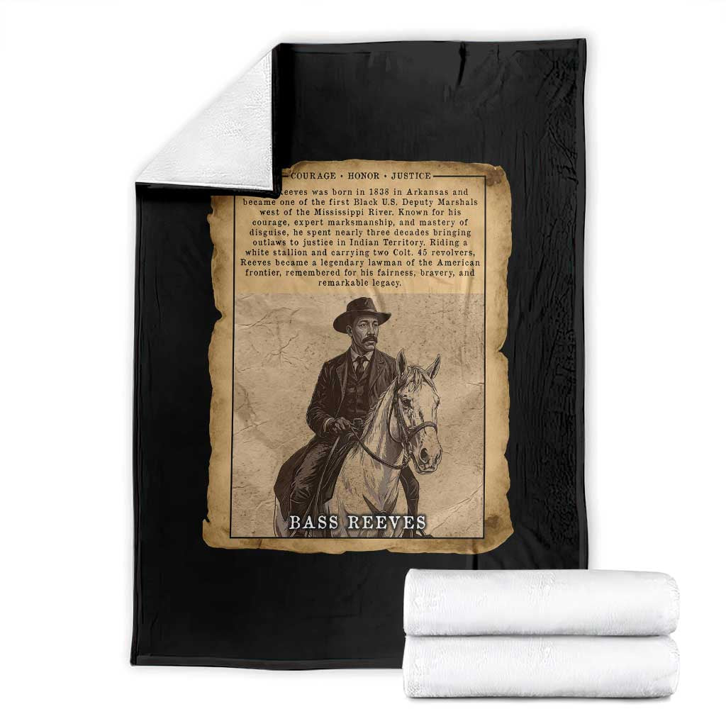 Vintage Newspaper Bass Reeves US Marshal Throw Blanket Legendary Black Deputy Wild West History