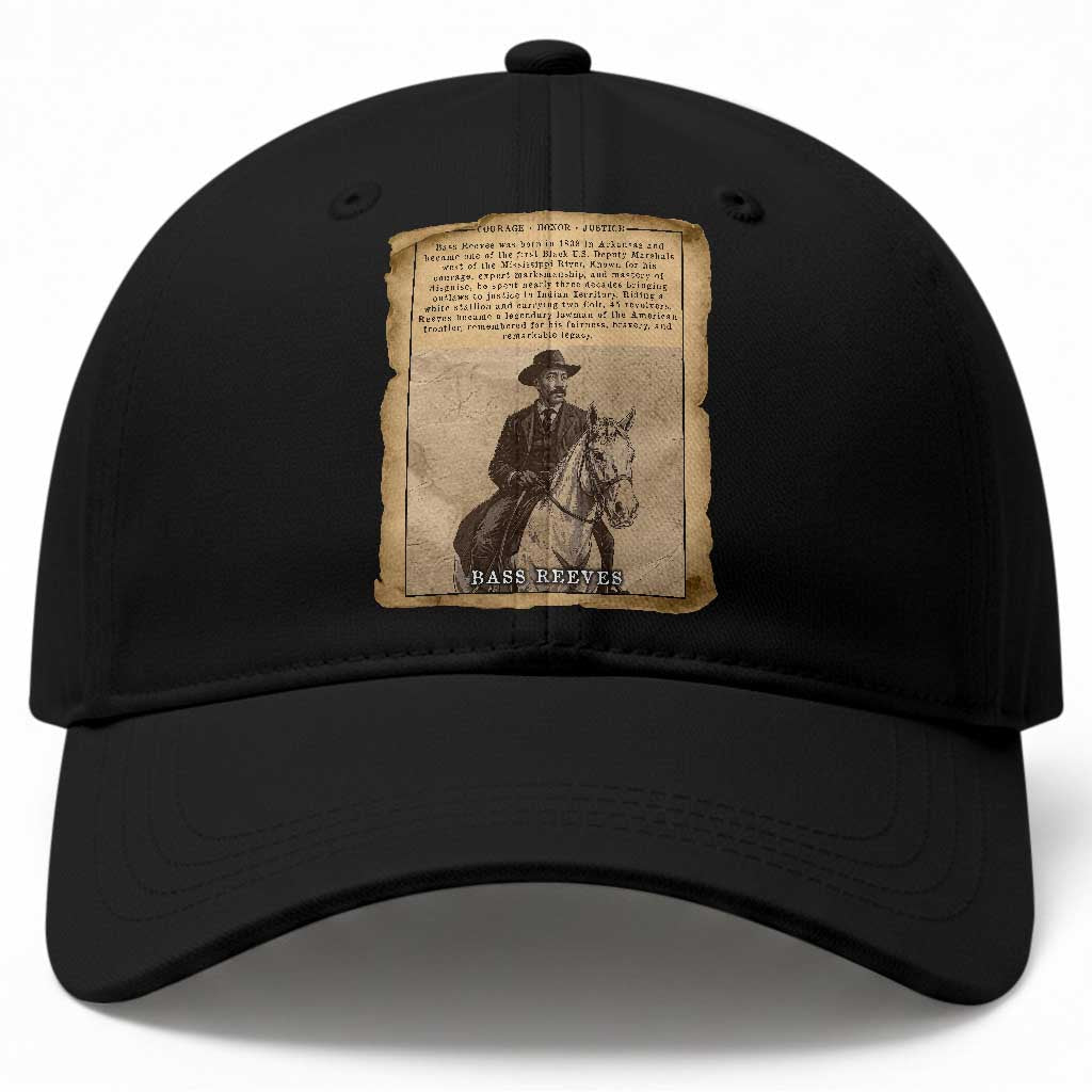 Vintage Newspaper Bass Reeves US Marshal Baseball Cap Legendary Black Deputy Wild West History