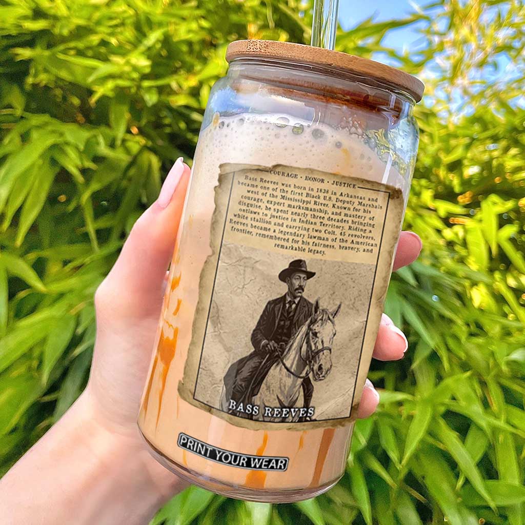 Vintage Newspaper Bass Reeves US Marshal Glass Can Legendary Black Deputy Wild West History
