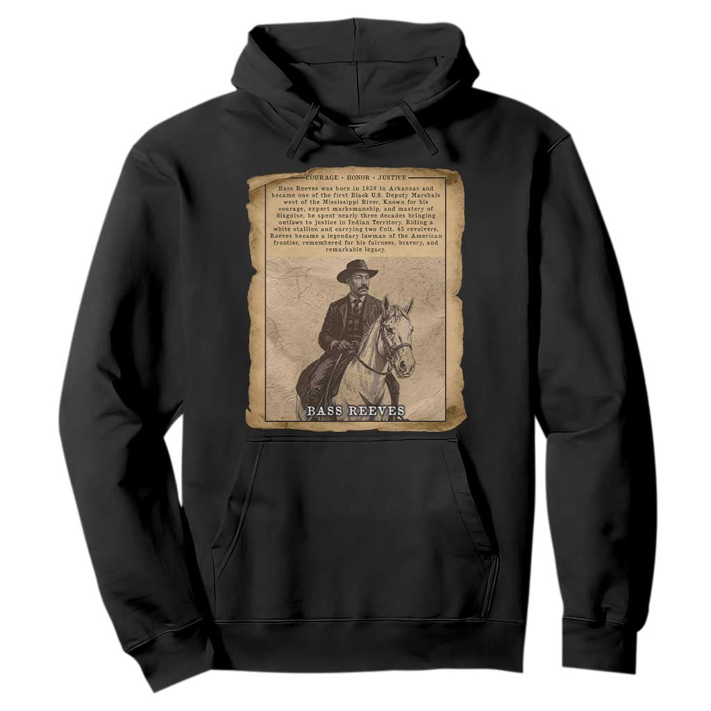 Vintage Newspaper Bass Reeves US Marshal Hoodie Legendary Black Deputy Wild West History