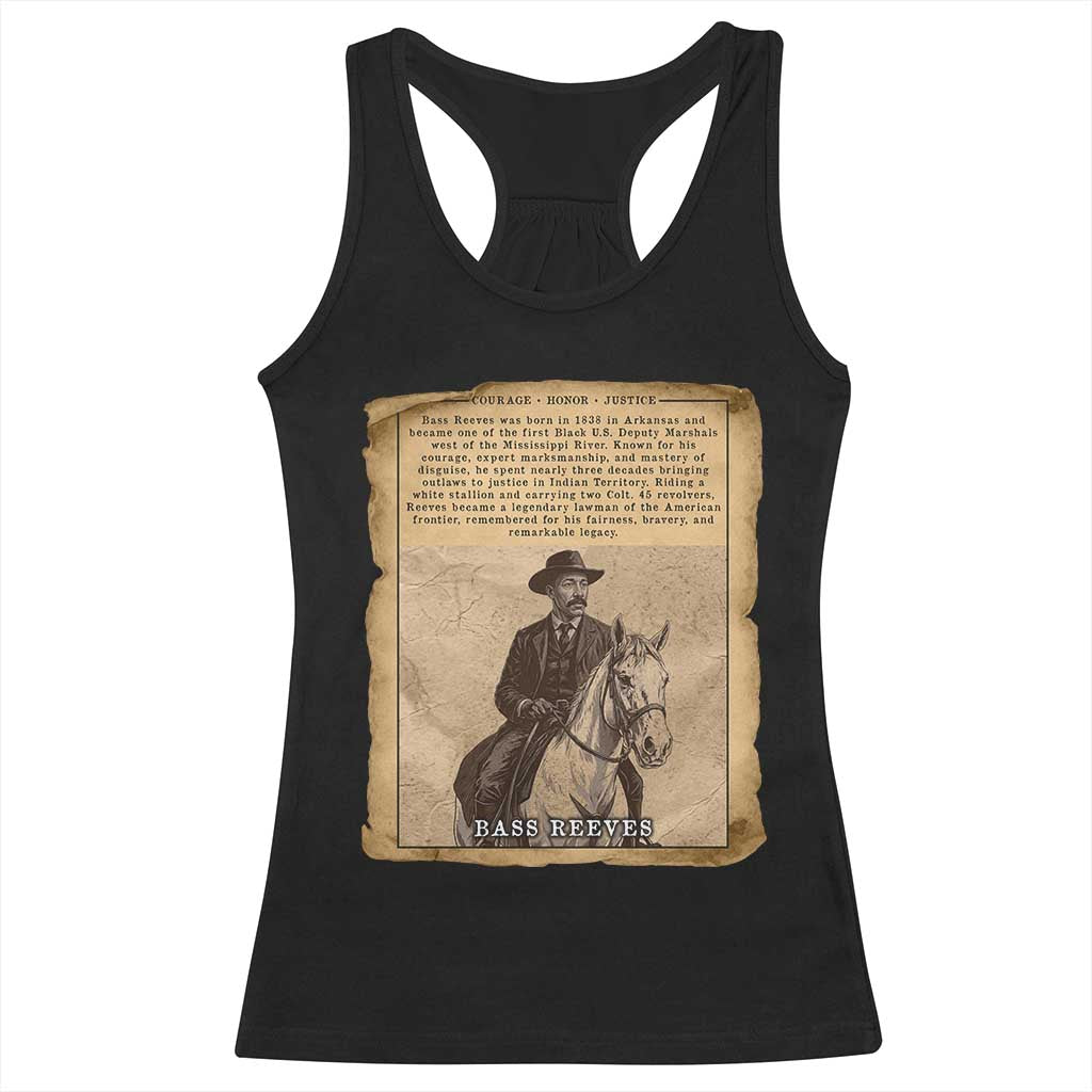Vintage Newspaper Bass Reeves US Marshal Racerback Tank Top Legendary Black Deputy Wild West History