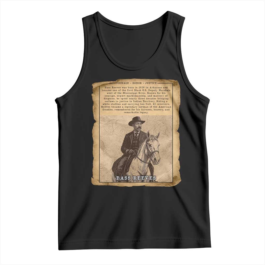 Vintage Newspaper Bass Reeves US Marshal Tank Top Legendary Black Deputy Wild West History