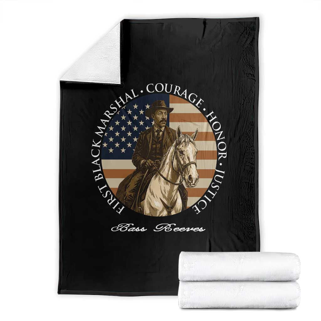 Bass Reeves Deputy US Marshal Throw Blanket Black History American Flag Western Frontier Lawman