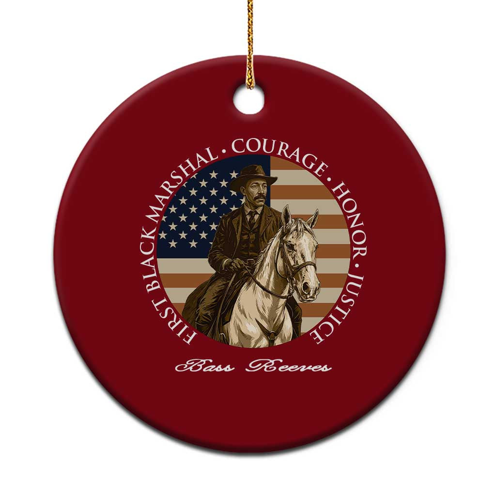 Bass Reeves Deputy US Marshal Ceramic Ornament Black History American Flag Western Frontier Lawman