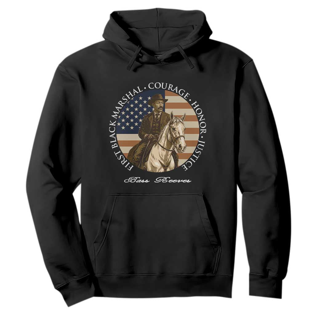 Bass Reeves Deputy US Marshal Hoodie Black History American Flag Western Frontier Lawman