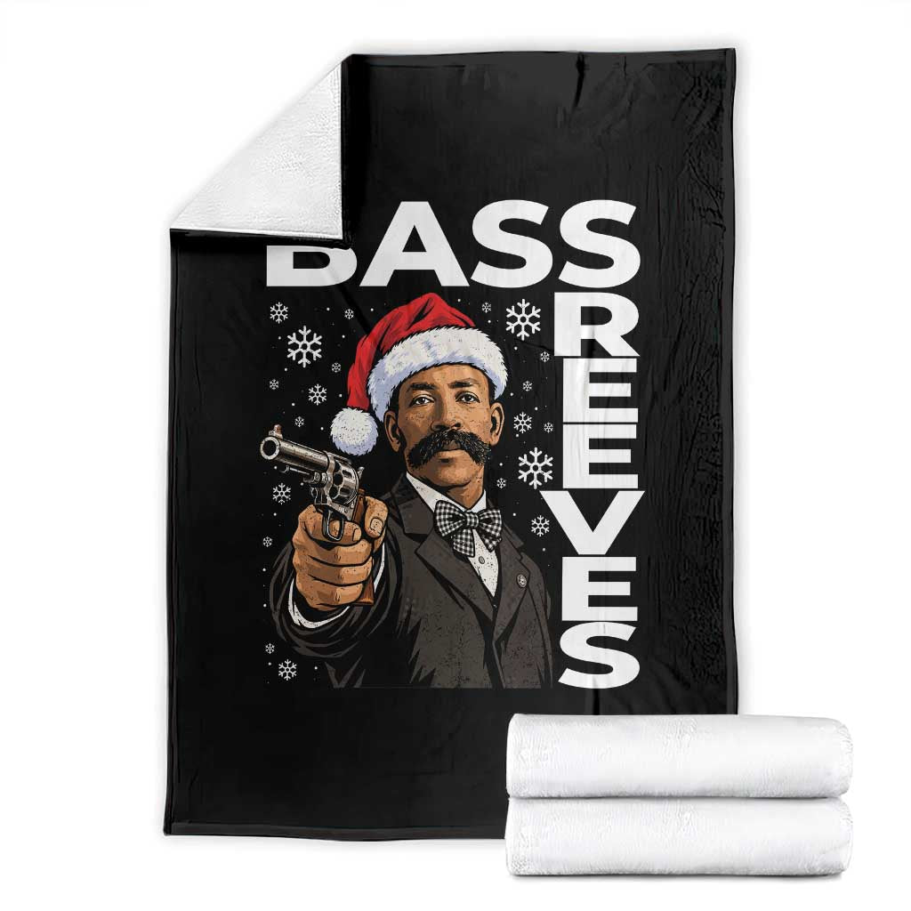 Bass Reeves Christmas Deputy US Marshal Santa Hat Throw Blanket Wild West History Holiday Gift