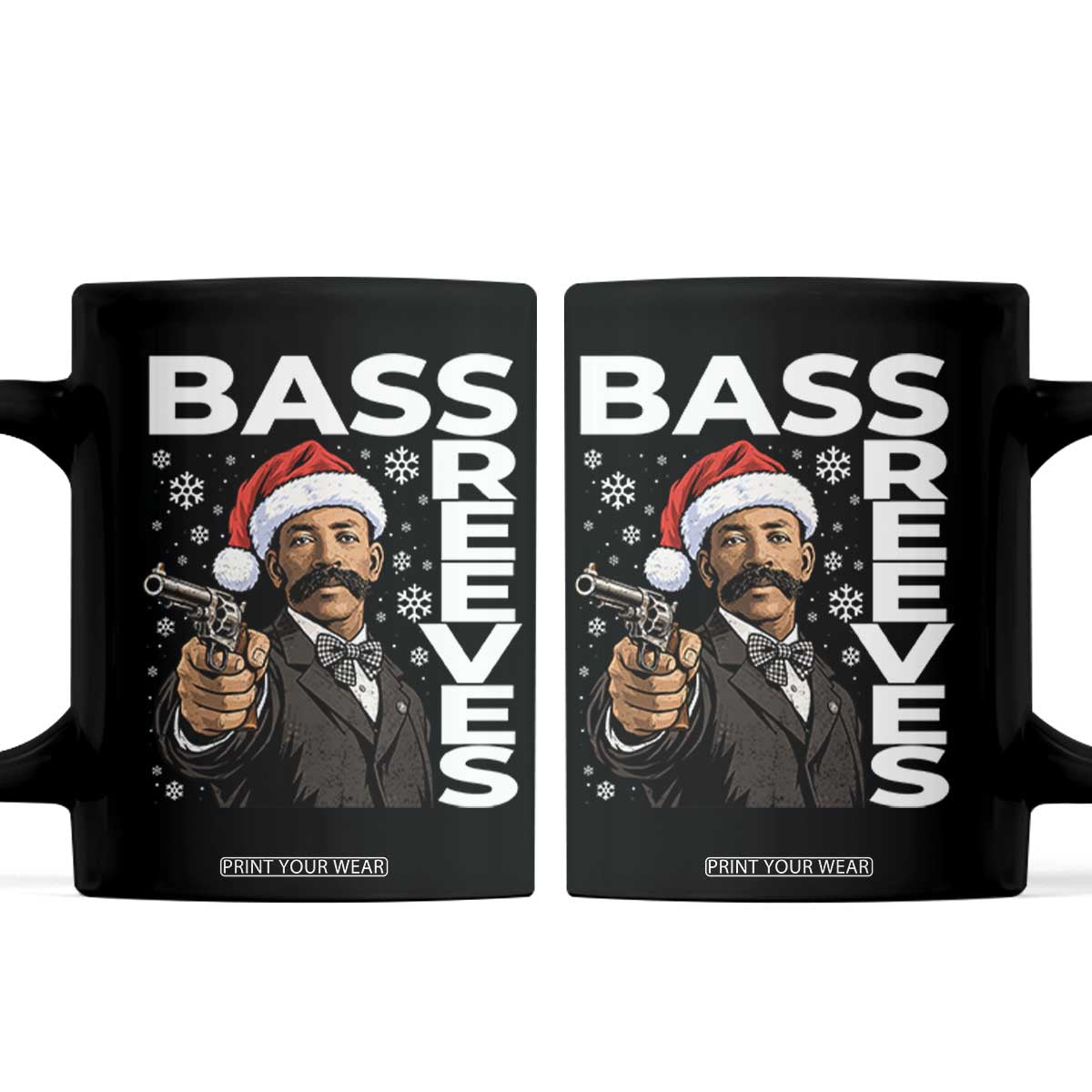 Bass Reeves Christmas Deputy US Marshal Santa Hat Coffee Mug Wild West History Holiday Gift