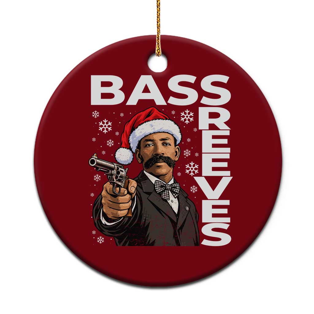 Bass Reeves Christmas Deputy US Marshal Santa Hat Ceramic Ornament Wild West History Holiday Gift