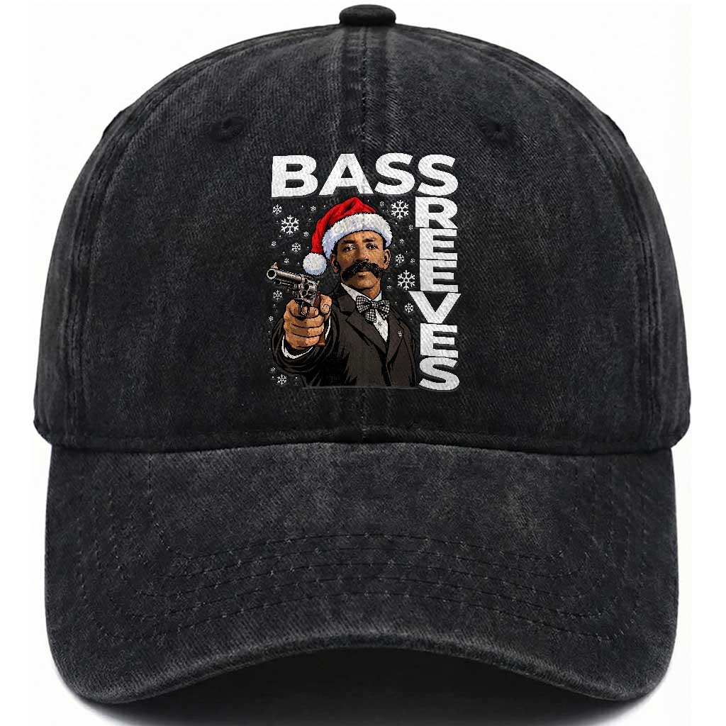 Bass Reeves Christmas Deputy US Marshal Santa Hat Washed Cotton Baseball Cap Wild West History Holiday Gift