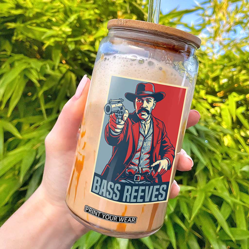 Bass Reeves Wild West Lawman Glass Can Deputy Marshal Hero Vintage Poster Graphic
