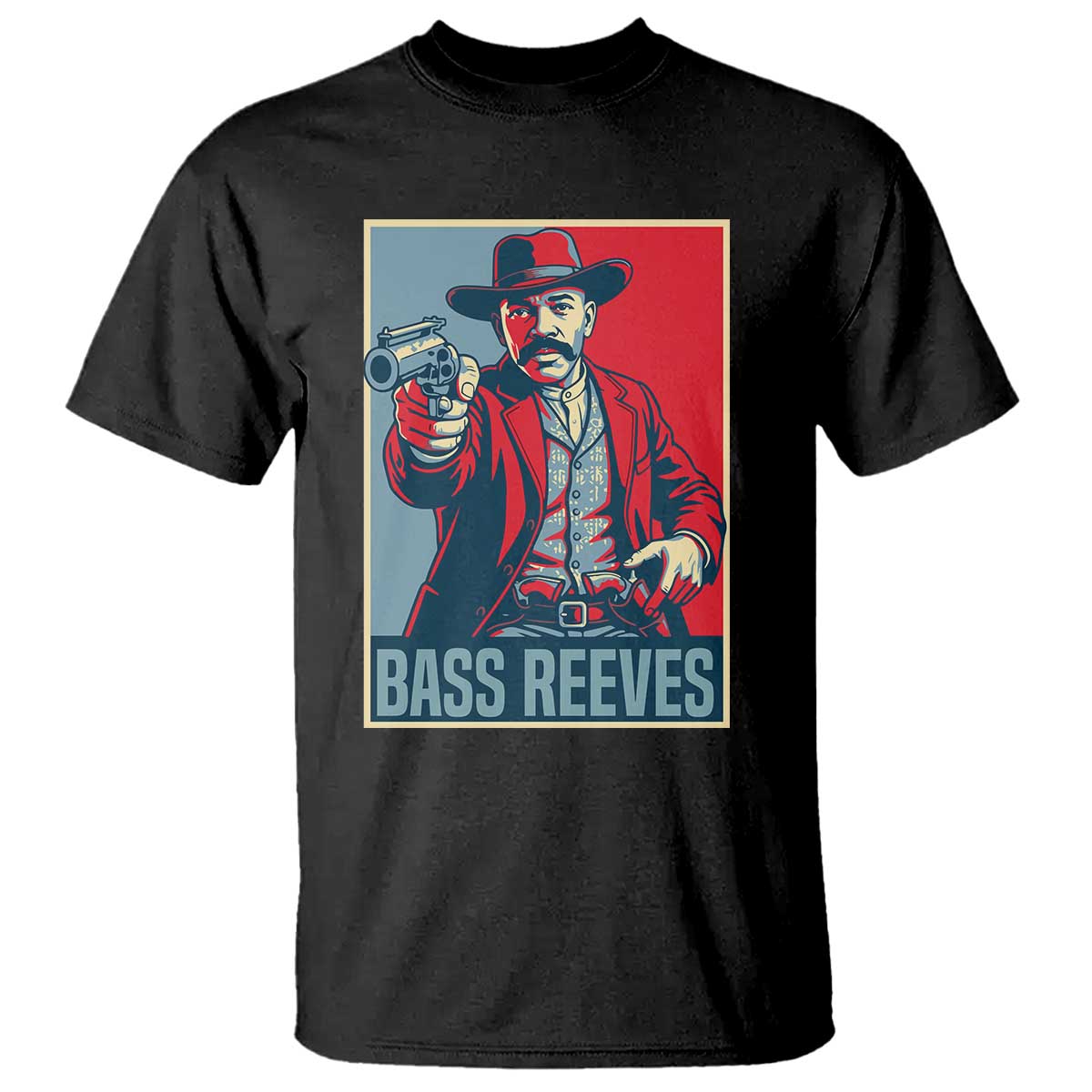 Bass Reeves Wild West Lawman T Shirt Deputy Marshal Hero Vintage Poster Graphic