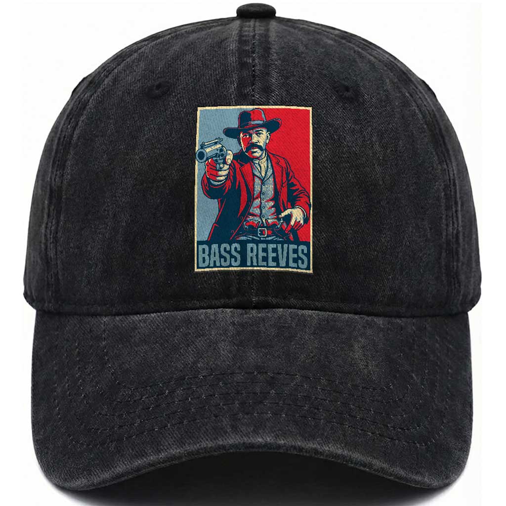Bass Reeves Wild West Lawman Washed Cotton Baseball Cap Deputy Marshal Hero Vintage Poster Graphic