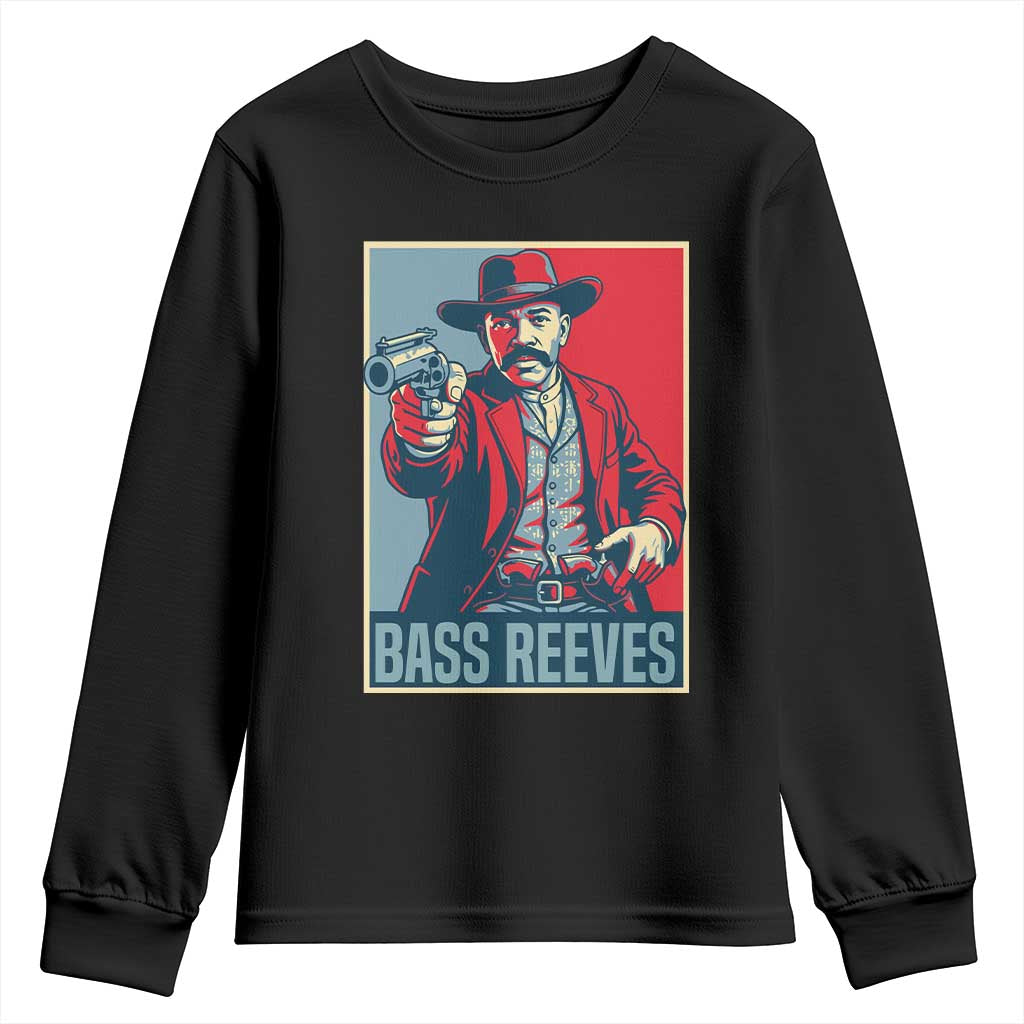 Bass Reeves Wild West Lawman Youth Sweatshirt Deputy Marshal Hero Vintage Poster Graphic