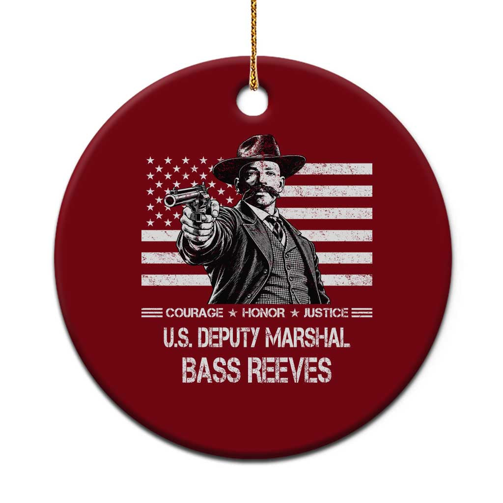 Bass Reeves American Flag US Deputy Marshal Ceramic Ornament Black History Western Frontier Lawman