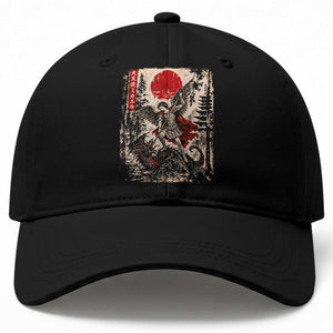 Vintage Japanese Ukiyoe Archangel Michael Baseball Cap Defeating Dragon Catholic Saint