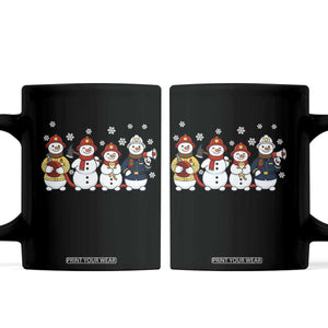 Christmas Firefighter Snowman Coffee Mug Festive Holiday First Responder Gift