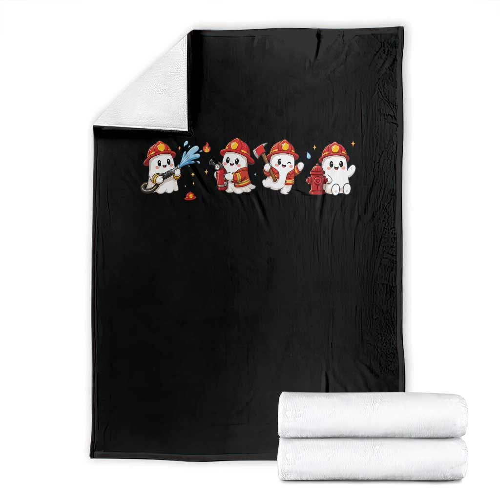 Funny Ghost Firefighter Fire Rescue Halloween Throw Blanket Spooky Fireman Season Gift