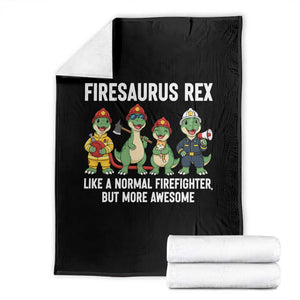 Firefighter Dinosaur Lover Throw Blanket Firesaurus Rex Like A Normal Firefighter But More Awesome