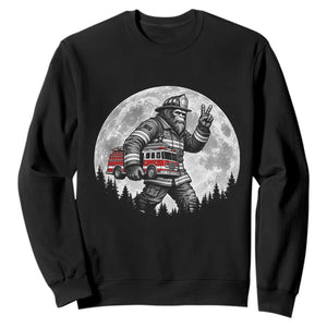 Bigfoot Firefighter Fire Truck Sweatshirt Funny Sasquatch Rescue First Responder